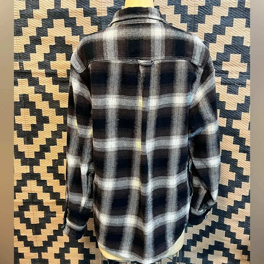 Orvis earthy tartan plaid flannel heavy shirt jacket shacket button down neutral